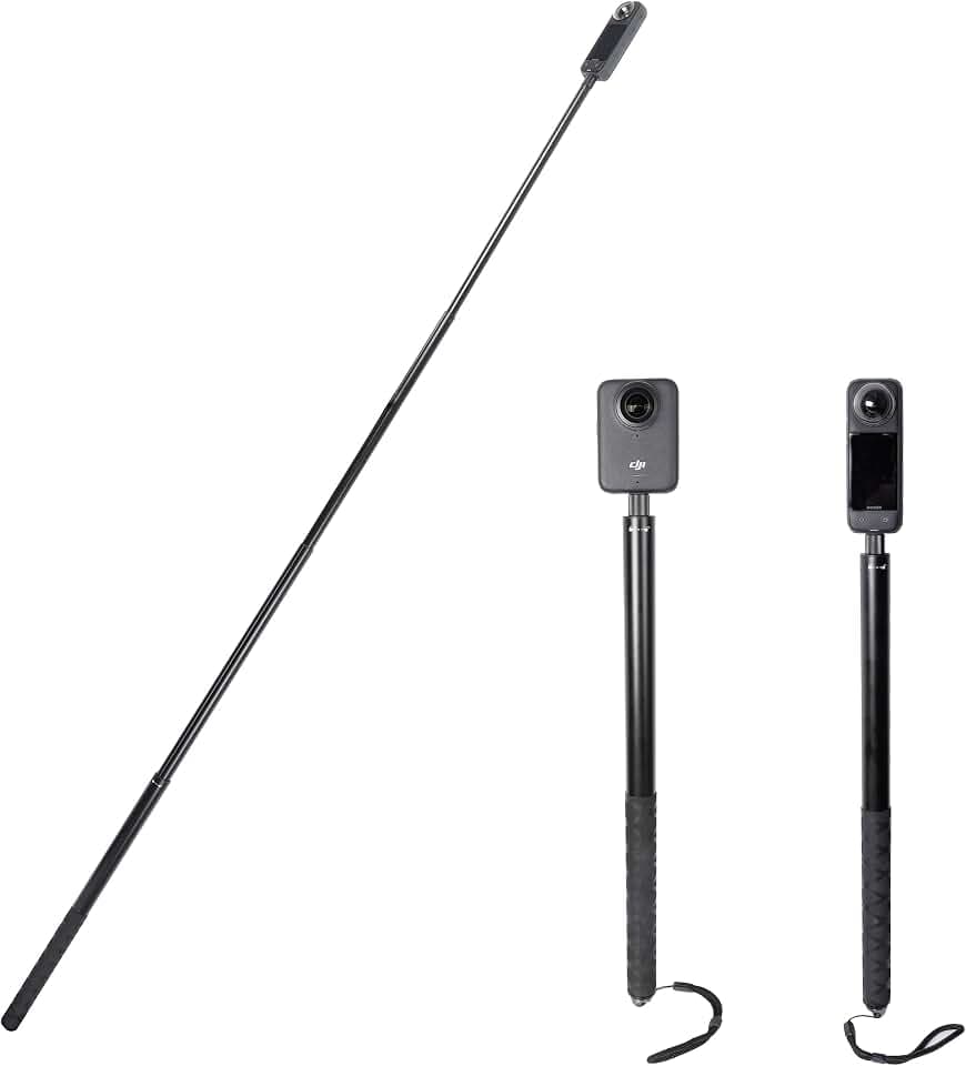 PellKing Unsichtbarer Selfie-Stick für Insta360 ONE X3, X2, X, Insta360 ONE R, RS, Insta 360 Kamera, 6,35 mm (1/4 Zoll) verlängerter Einbeinstativ-Stange, 200 cm