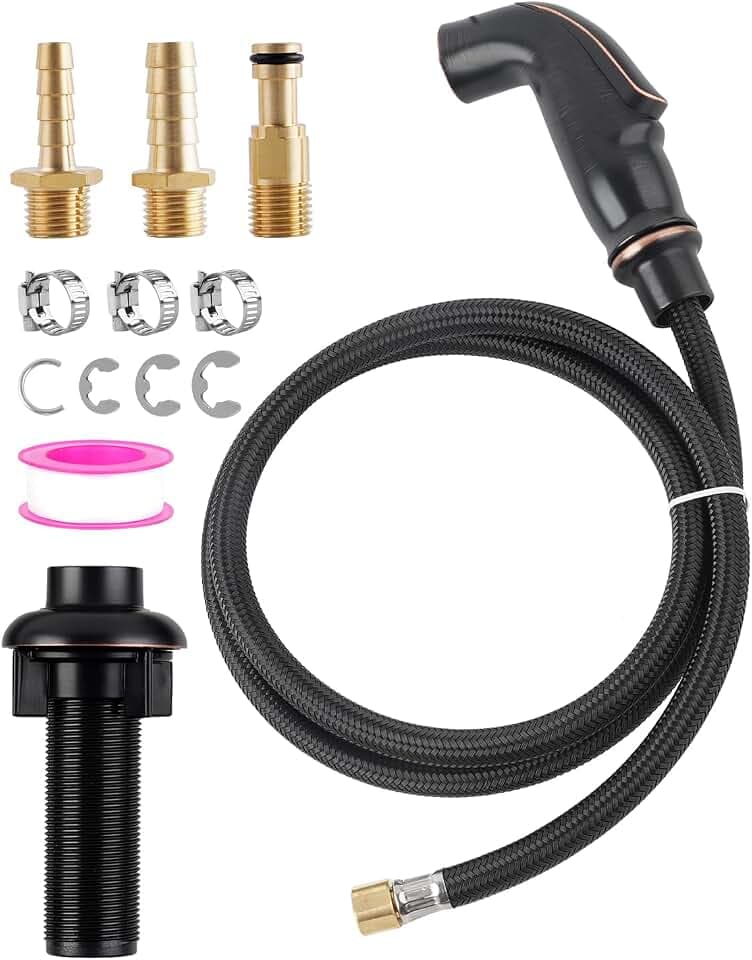 Universal Sink Spray Attachment with Braided Hose Set, Oil Rubbed Bronze