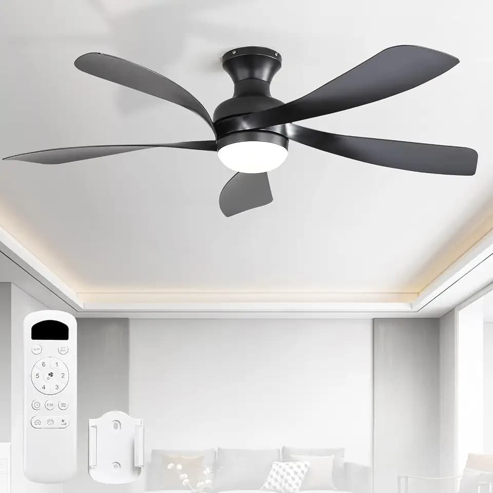 Sofucor 52 Inch Low Profile Ceiling Fans with Lights and Remote
