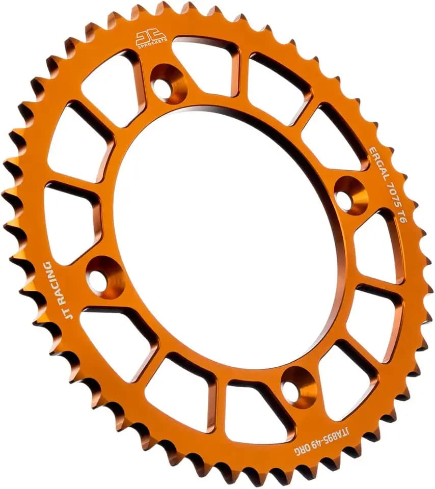 JT Sprockets JTA895.49ORG Orange Racelite Anodized Aluminum 7075 T6 Rear Sprocket, Single