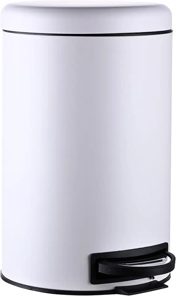 Relaxdays Mülleimer, 12 Liter, entnehmbarer Kunststoff-Inneneimer, Fußpedal, Küche, Bad, Tretmülleimer, Stahl, Farbwahl