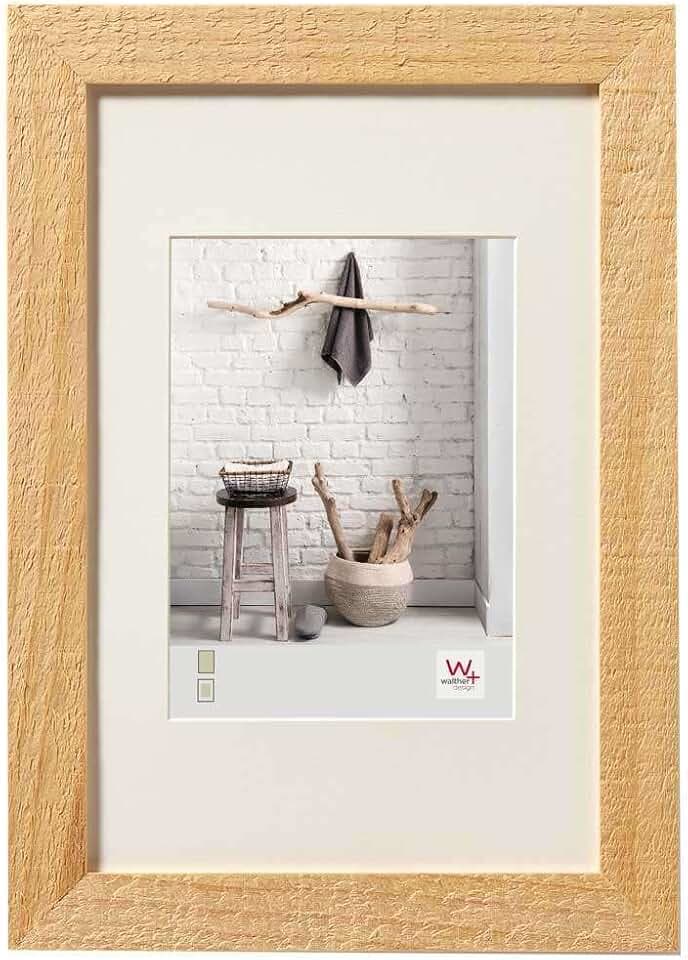 walther design Bilderrahmen natur 24 x 30 cm mit Passepartout, Home Holzrahmen HO430H