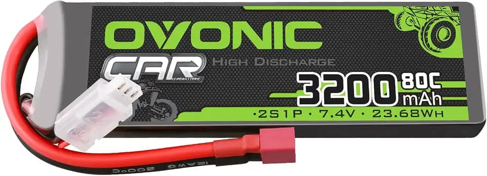 OVONIC 2S Lipo Akku 80C 3200mAh 7.4V Lipo Akku mit Deans T Stecker für RC Car Monster Truck Crawler RC Hobby