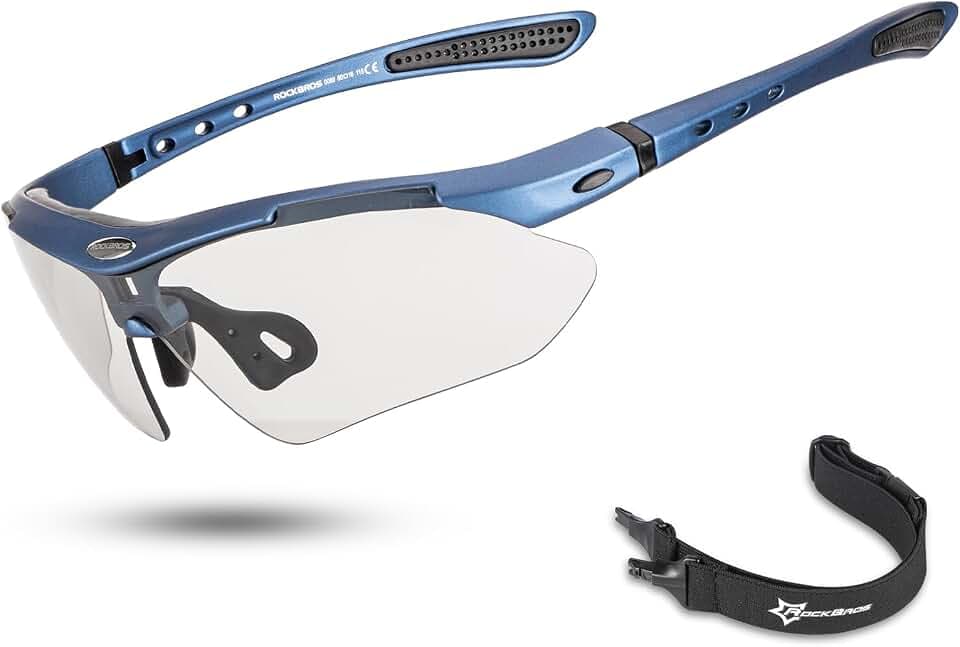 ROCKBROS Photochromic Sports Sunglasses Mens Cycling Pickleball Glasses