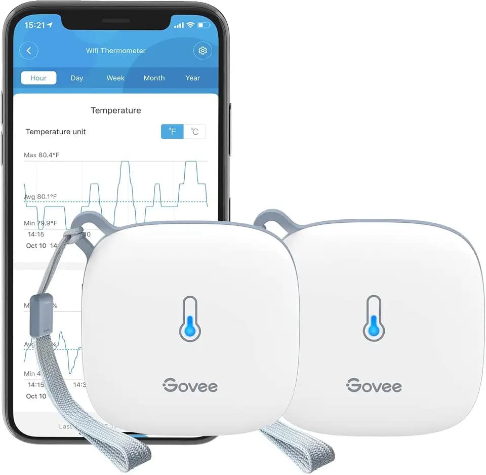 Govee WLAN Thermometer Hygrometer Innen, WiFi Thermo-Hygrometer 2 Stück