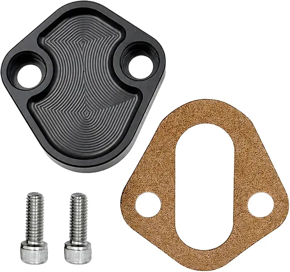 Billet SB Ford Fuel Pump Block-Off Plate Kit, Fuel Pump Plate Black