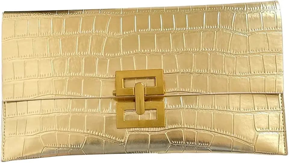 Verdusa Women's Clutch Evening Bags Trendy Envelope Handbag Metallic Purse