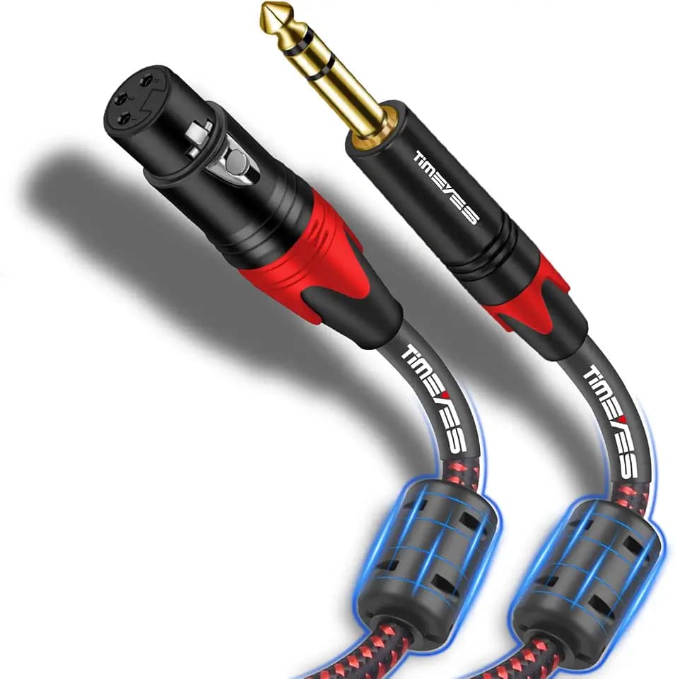 1/4'' TRS to XLR Female Cord 2M, 6.5mm to XLR 3-Pin Female Microphone Cable, XLR to 6.35mm TRS Jack Stereo Instrument Cord, Balanced Quarter Inch TRS to XLR Plug Mic Cable 1/4 Inch to XLR 6FT