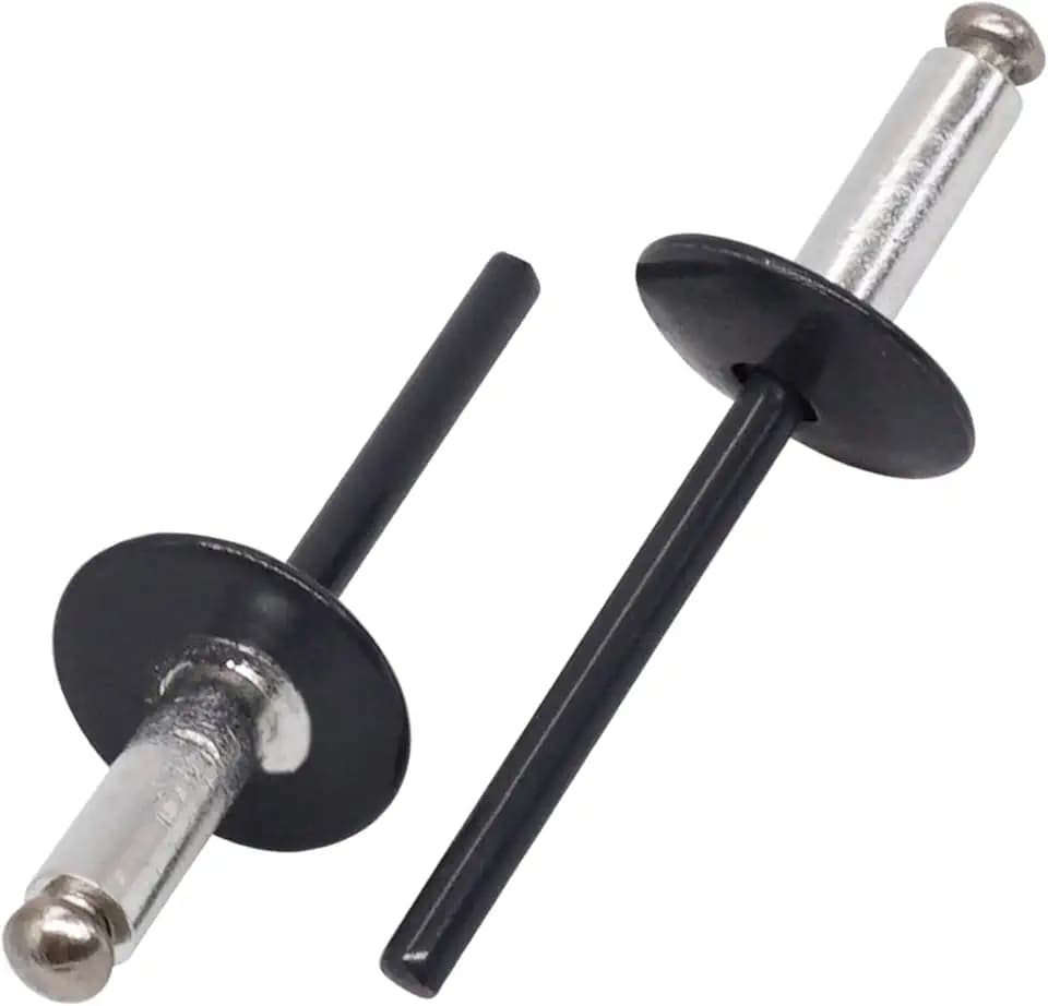 SKIR'CO (100 Stück) Großflansch Alu Blindnieten 4,8 x 16 mm, Edelstahldorn, RAL 7016 Anthrazitgrau