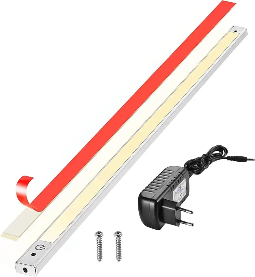 phonar 2er Pack - 60cm LED Unterbauleuchte 4000K, flach, überall montieren, aufkleben, Inklusive Alle Zubehör, LED Nachtlicht, kühles Weiß, Neutralweiß
