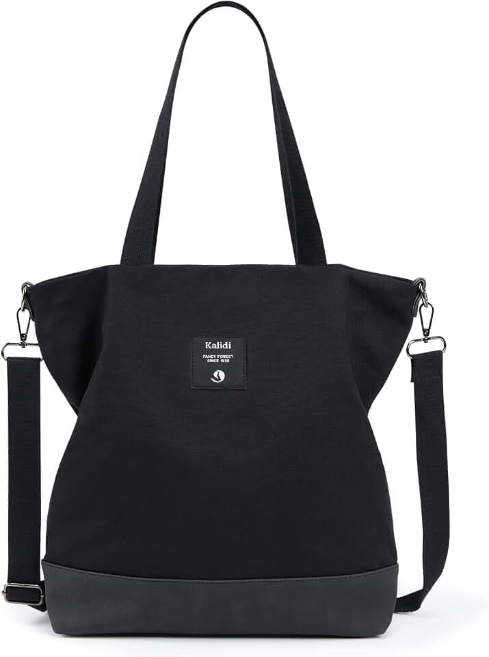 KALIDI Groß Damen Umhängetasche/Handtasche Shopper Hobo Bag Crossbody Bag | Canvas Tasche Schultertasche Totepack Shopper Casual Handtaschen für Schule Büro Arbeit Reisen Ausflug Einkauf