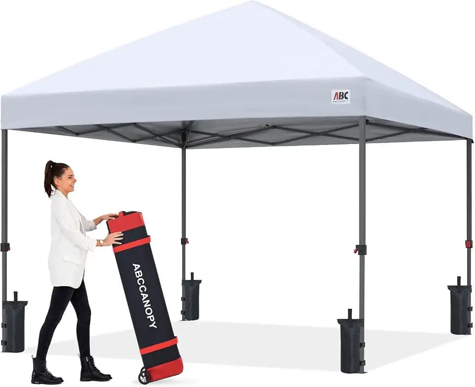 ABCCANOPY 10x10 Pop Up Canopy Tent, Heavy Duty Weather Protection, White