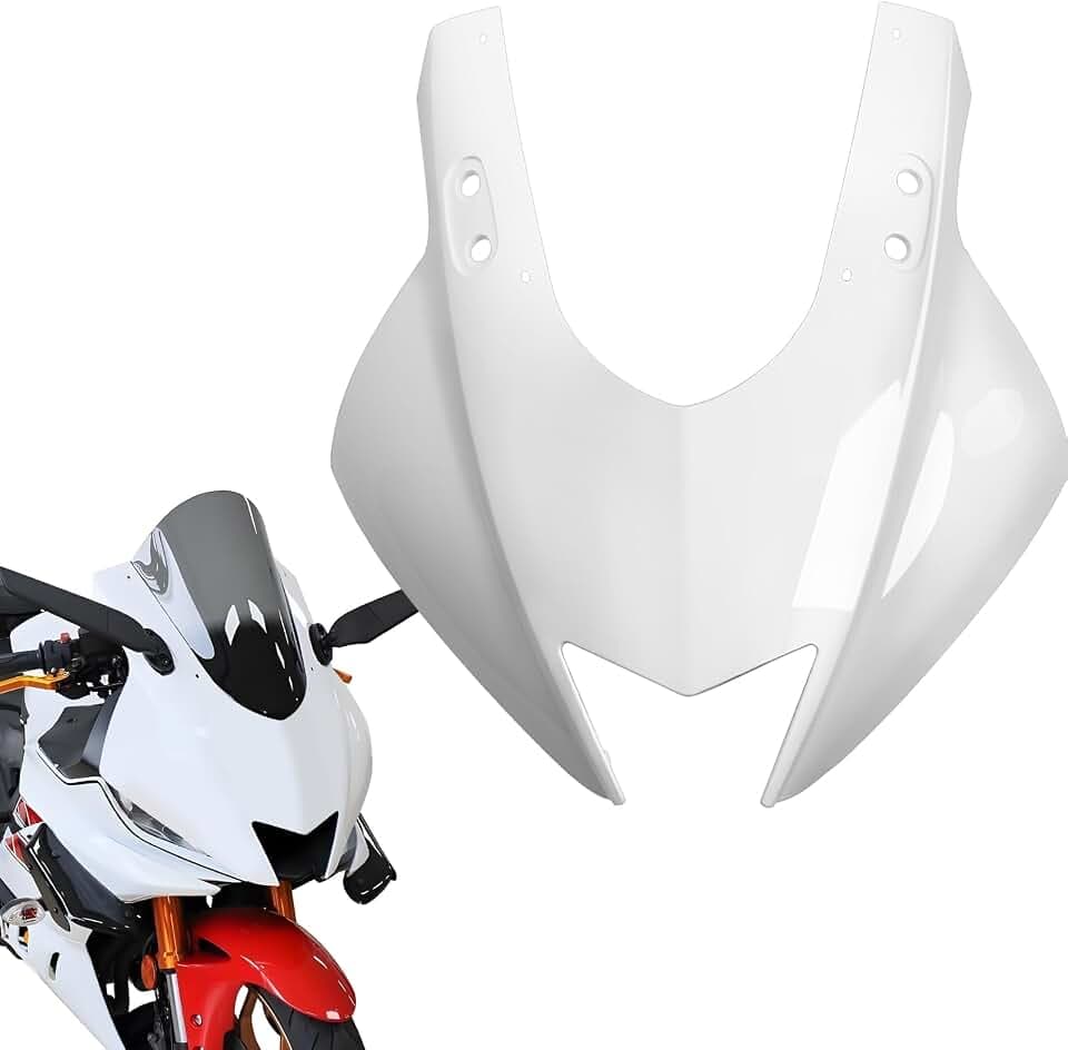 WOOGA Motorcycle Headlight Holder Cover Front Head Cowl Upper Nose Housing Fairing Cover compatible for YA&MA&HA YZF-R3 YZF R25 YZFR3 YZFR25 2019-2024 (White)