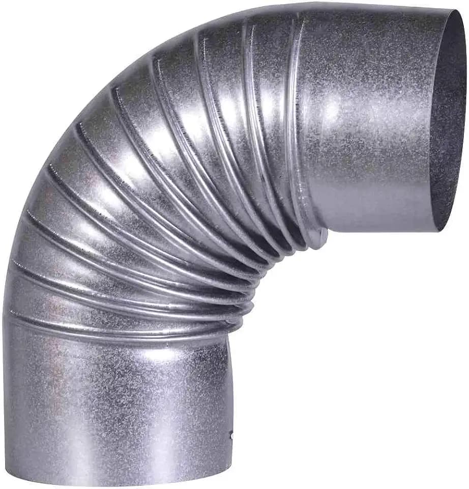 FIREFIX A110/B FAL Bogen 90°, starr, ø 110 mm-Ofenrohre aus Stahlblech, 0,6 mm stark, innenliegend gemufft, Längen lasergeschweißt, Silber