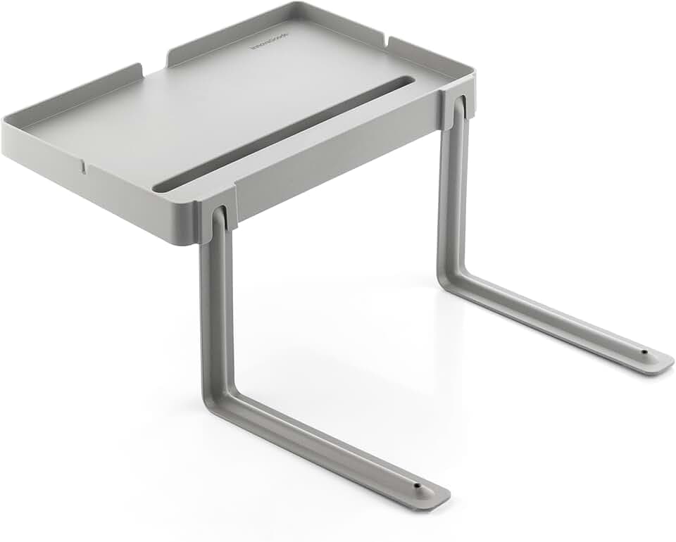 InnovaGoods® Universal Bettregal für das Bett, vielseitig einsetzbar mit 3 Regalen, verstellbar, faltbar, ideal für Bücher, Zeitschriften, Pflanzen, Spielzeug, graue Farbe, Grau