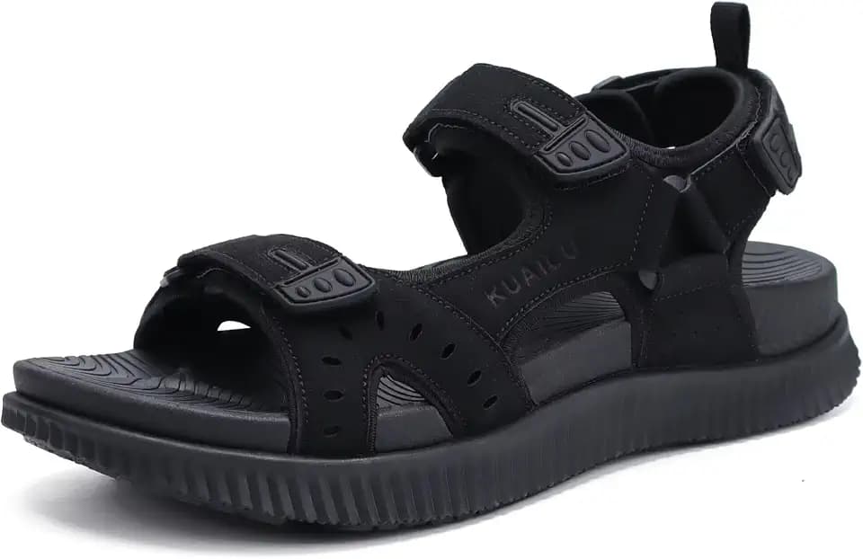 KuaiLu Mens Hiking Sandals with Orthopedic Arch Support Footbed