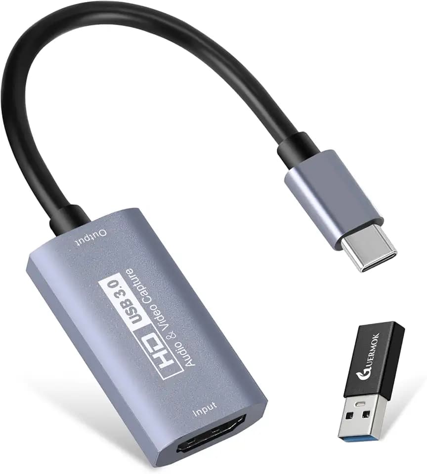 GUERMOK Video Capture Card, USB3.0 HDMI to USB-C Capture Device, 2K@30FPS