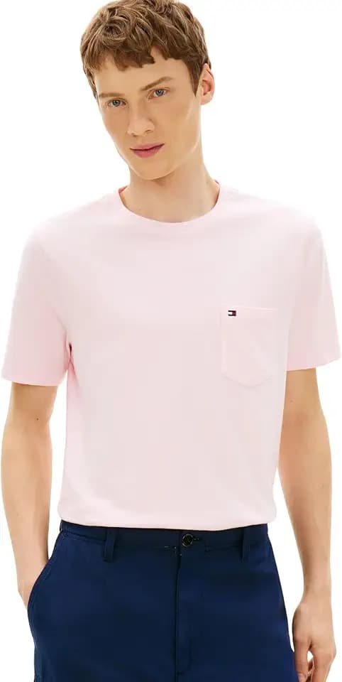Tommy Hilfiger Herren T-Shirts Kurzarm Essential mit Brusttasche