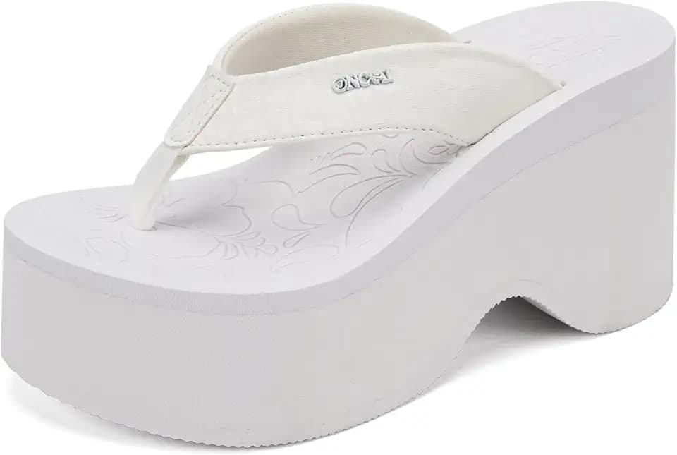 ONCAI Women’s Platform Chunky Sandals With Arch Support Trendy Fashion Summer Vacation Wedge Flip Flops for Women Soft Walking Outdoor Ladies Heels Shoes Rubber Soles US Size 5-11
