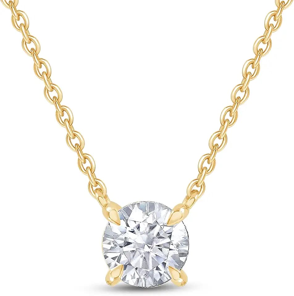 Solitaire Pendant Necklace for Women 0.90 CT
