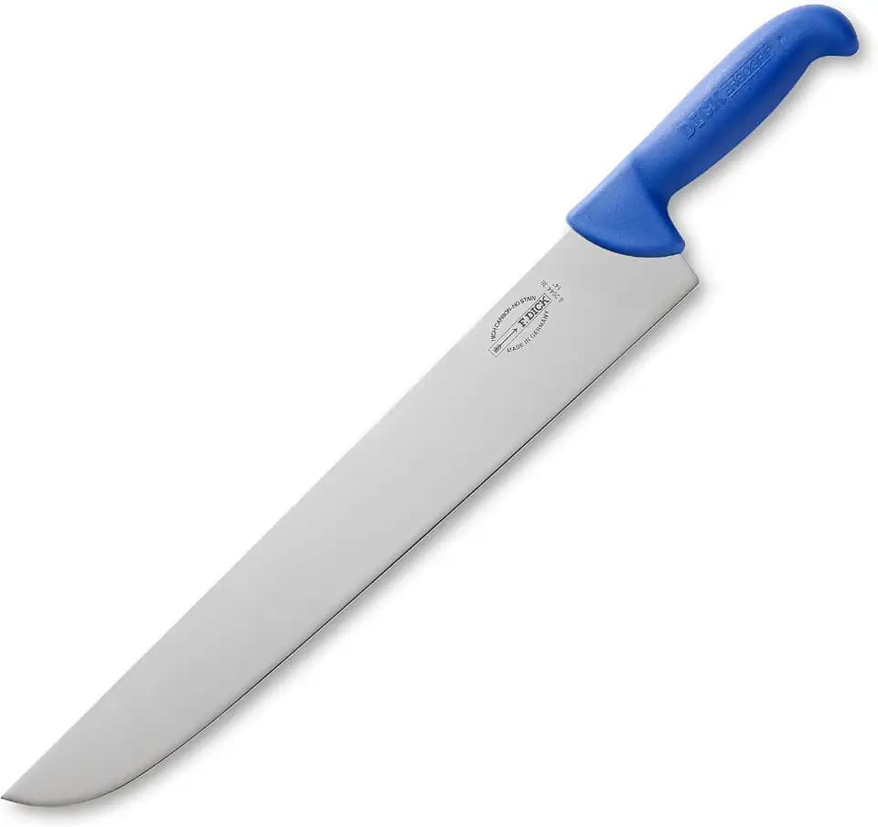 F. DICK Blockmesser ErgoGrip 36 cm - rostfrei, Klinge extra scharf, 56 HRC, Hackmesser ergonomischer Griff hygienisch - Spezialstahl Fleischermesser - Profi Messer Made in Germany - 82644360