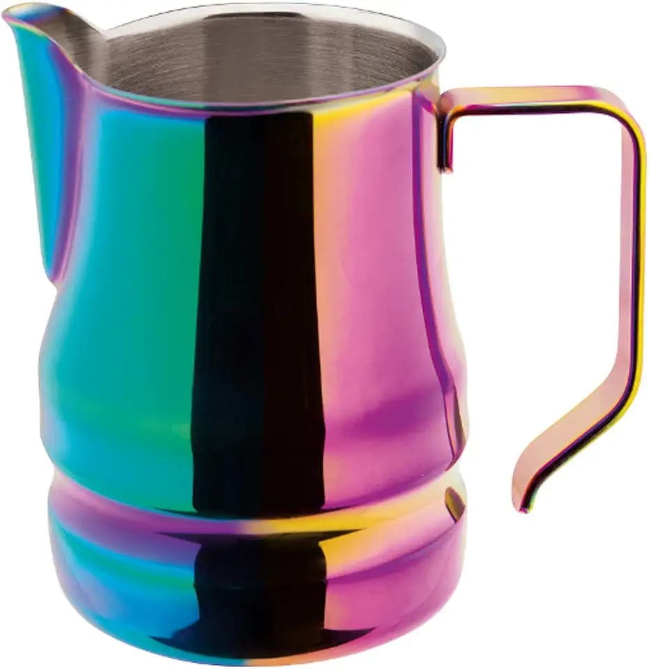 ILSA Evolution Milchkännchen für Cappuccino und Milch, Art, Edelstahl 18/10, Regenbogenfarben, Tassen 6, Fassungsvermögen 50 cl, Regenbogen