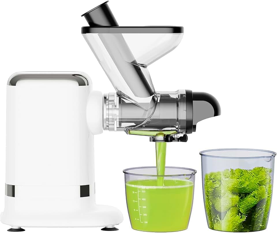 GVODE Electric Cold Press Juicer, Masticating Juicer with Dual Feed Chute