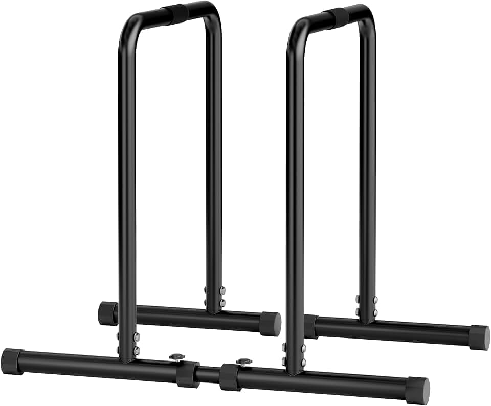 ALTLER Adjustable Dip Bar Station – Heavy-Duty Strength Training Dip Stands with 4-Position Height Adjustment, Wide Base Stability & Multi-Grip Bars for Push-Ups, Dips, L-Sits, and Bodyweight Fitness