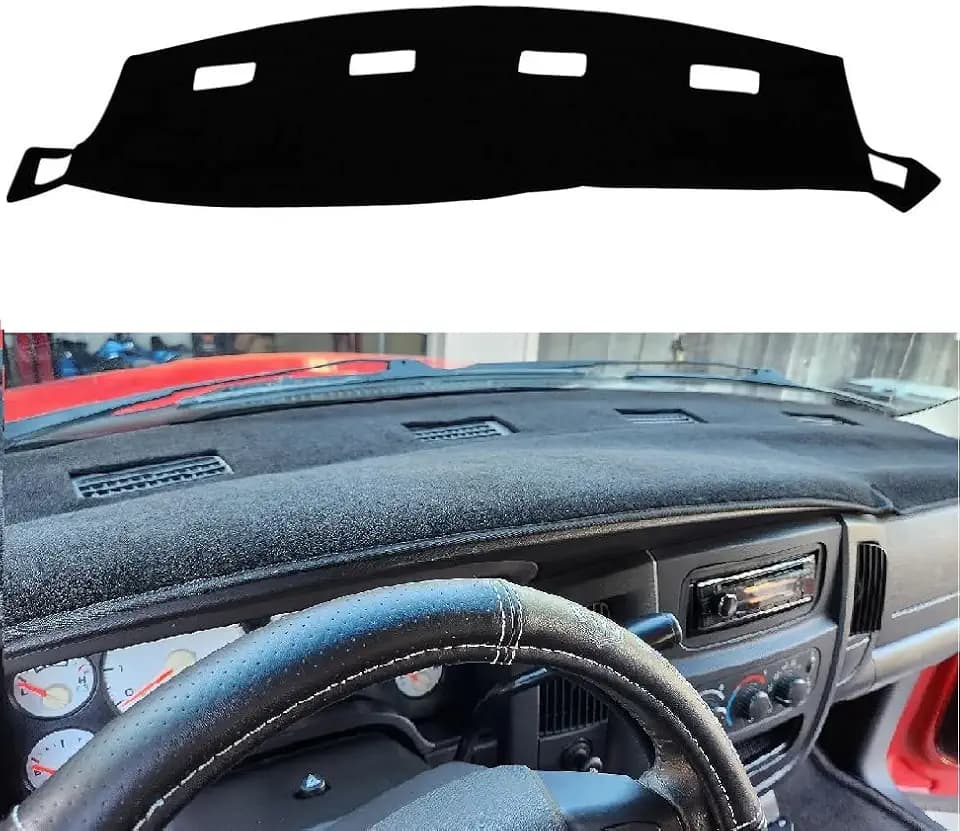 Black Dashboard Cover Dash Cover Mat Compatible with 2002-2005 Dodge Ram 1500,2003-2005 2500/3500(Ram 02-05)