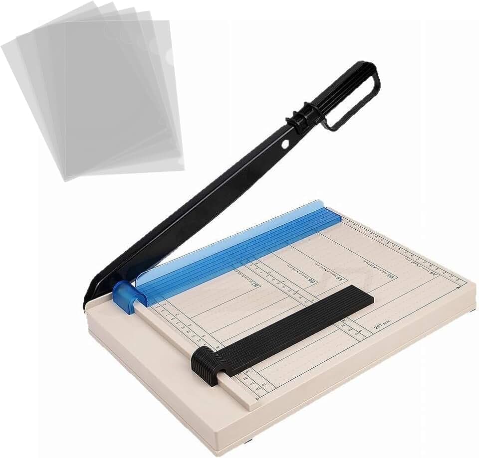 Papierschneider, Papierschneidemaschine mit 5 Ordnern, Hebelschneider A4/B5/A5/B6/B7, Scrapbooking Werkzeug, Präziser Skalen Paper Cutter für Büro