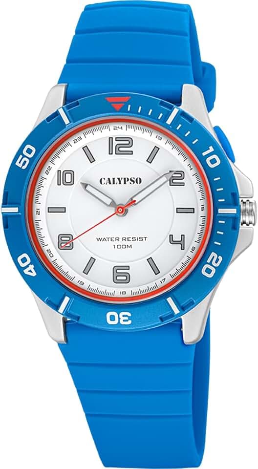 Calypso Herrenuhr Analog aus Kautschuk Blau | Quarzwerk, Wasserdicht 10 ATM, Herrenuhren K5857/2 Sweet Time