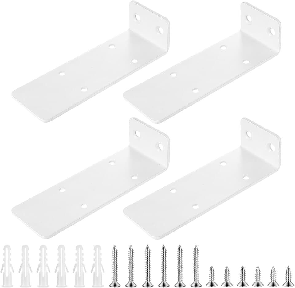 4 Stück 142Mm Regalhalterung Unsichtbar,L Regal Halterung Wand, Weiß
