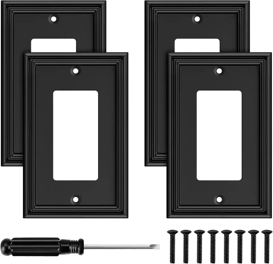 Black Modern Decorative Single Decorator Light Switch Cover