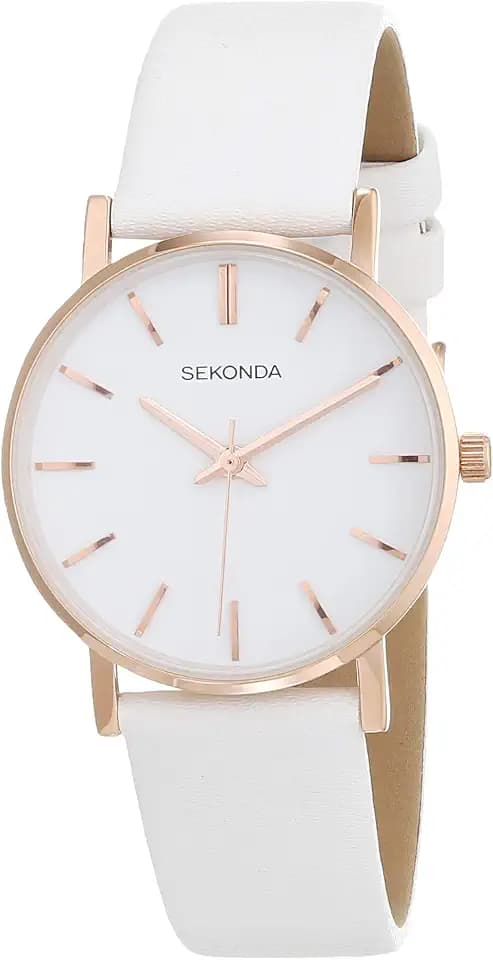 Sekonda Damen-Armbanduhr, analog, klassisch, Quarz, mit Lederband