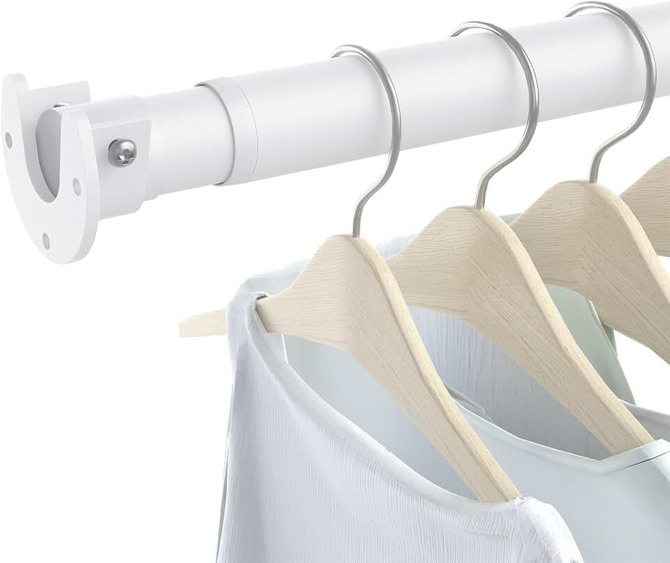 Closet Rod, 17-84in Stepless Adjuatable closet rods for Hanging Clothes
