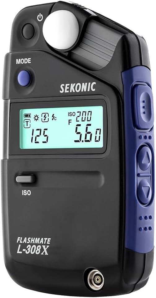 Sekonic FLASHMATE L-308X Belichtungsmessgerät für Fotografen und Filme, Schwarz/Blau