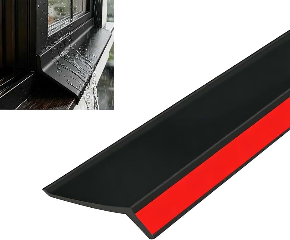 Selbstklebende Regenschutzleiste Aus Gummi, Selbstklebende Regenabweiser Wetterschenkel, Schiebefenster Schutz vor Regenwasserrückstau, für Fenster & Autotüren(1M)
