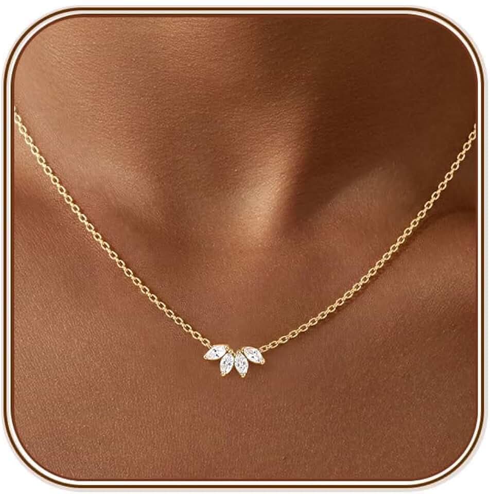 Diamond Silver Gold Necklace for Women Trendy Non Tarnish Pendant