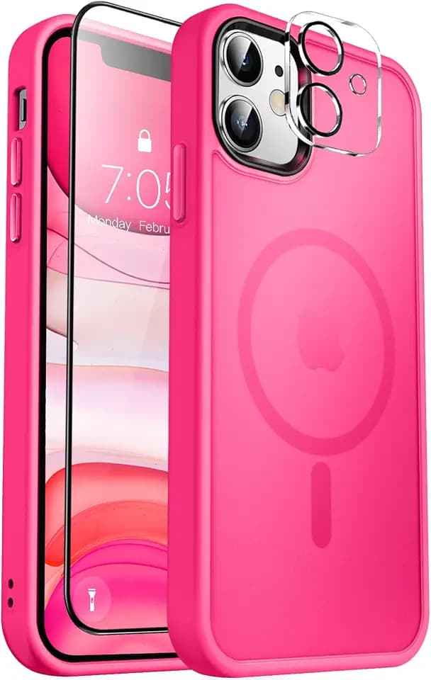 MOCCA Magnetic Shockproof for iPhone 11 Case,Hot Pink