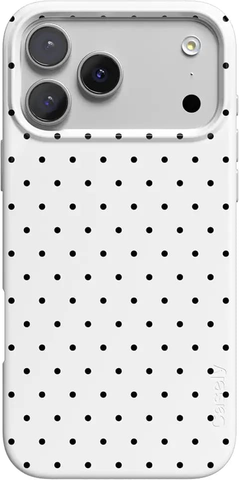 Casely iPhone 17 Pro Max Case | On the Dot | White Polka Dot | Compatible with MagSafe | Classic Ultra Slim Design