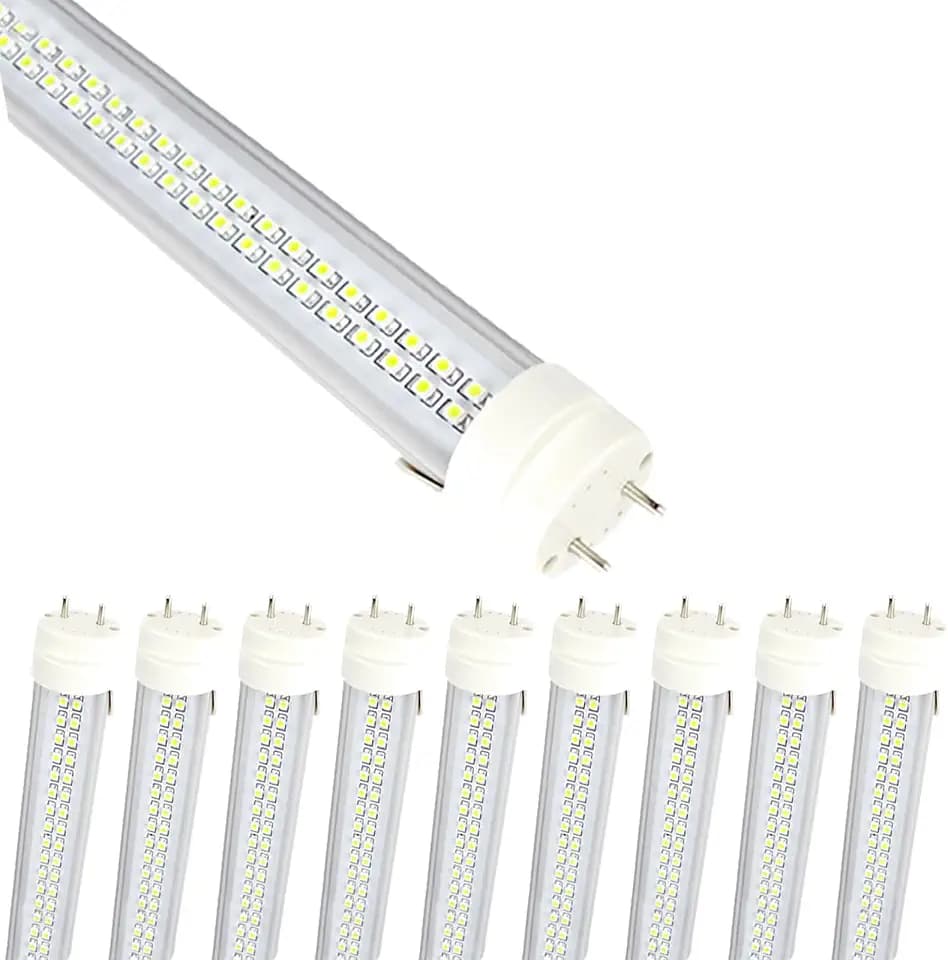 High PF Flicker-Free T8 Double chip led Tube 2FT 20W,G13 Interface,Industrial Lighting Replace for Fluorescent Tubes,Pack of 6 (Cold White 6000K, 2FT 20W Clear Cover)