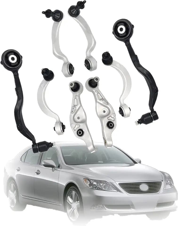 munirater 8-Pack Front Upper Lower Control Arm w/Bushings Kit Replacement for Lexus LS460 2007-2017