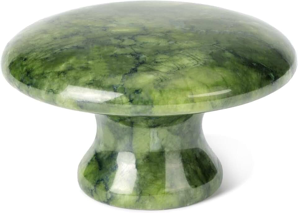 gemshan Mushroom Massage Tool,Natural Aventurine Jade Massage Stone for Relaxing Massage House SPA Heat The Cold
