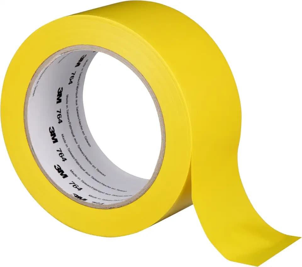 3M General Purpose Vinyl Tape 764, Yellow, 2 in x 36 yd, 5 mil, 1 Roll