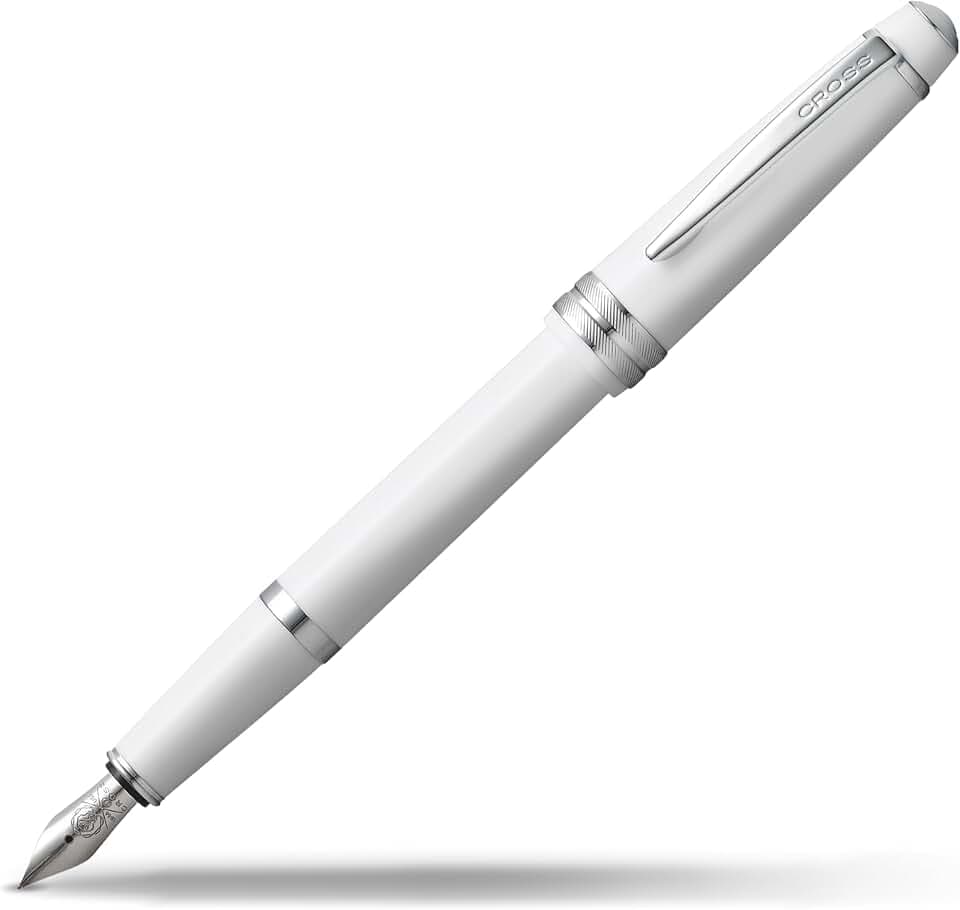 Cross Bailey Light Polished White Fountain Pen, Extra-Fine Nib