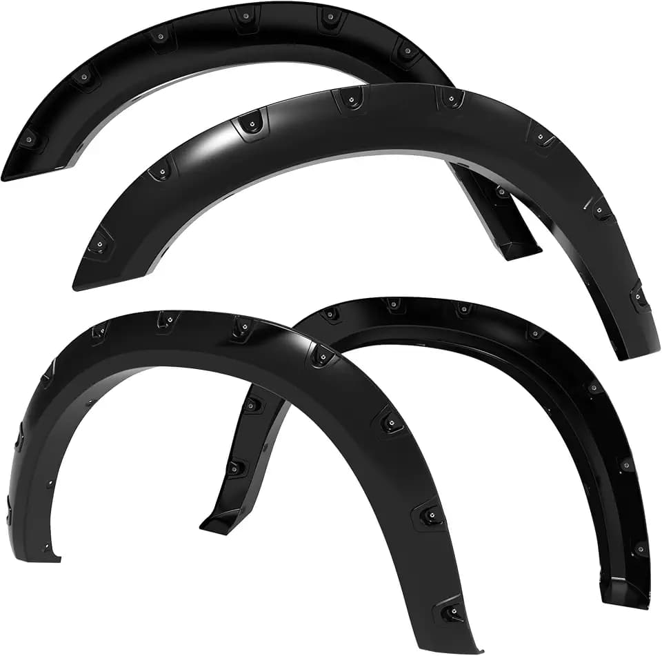 Tyger Auto Fender Flare Compatible with 2019-2026 Ram 2500 3500, Smooth Textured Black Paintable Bolt-Riveted Style 4pc | TG-FF8D4418