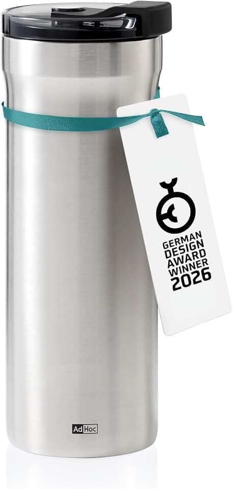 AdHoc Pulse Thermobecher 500 ml, Coffee To Go Becher, Edelstahl