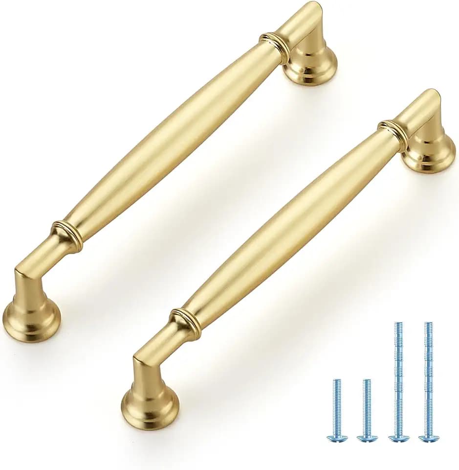 HOME EDIT Brushed Gold Cabinet Handles 5 Inch Pulls 20 Pack