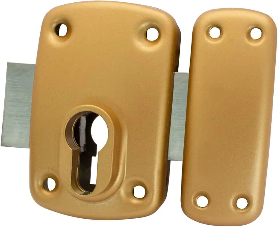IFAM | Sicherheitsschloss, Modell X5, Standard-Europrofil-Zylinder, ideal für Türen mit Zylinder, Farbe Braun mit Epoxidbeschichtung, Hebel 9 mm dick