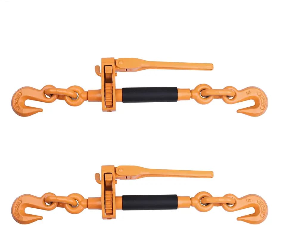 Ratchet Binder Plus Ratchet Chain Binder - 2 Pack Load Binder, 3/8" - 1/2" Grade 70 Chain, 12000 LBS Working Load Limit, Heavy-Duty Ratchet Binder with Folding Handle, DOT & SAE Compliant